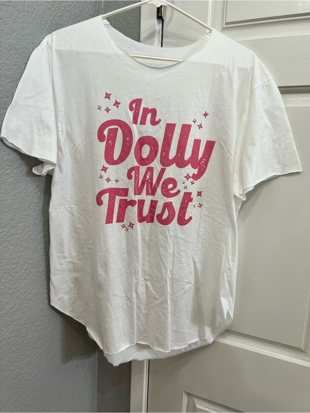 Dolly Parton NWOT iridescent sparkle embellished custom shirt